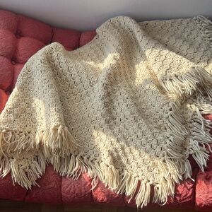 Cream Knitted Poncho